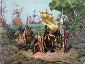 Columbus taking possession of the New Country